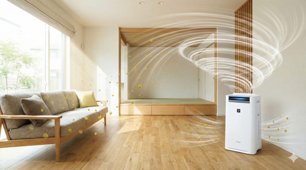 気流を制御して吸い込む花粉モードの仕組み